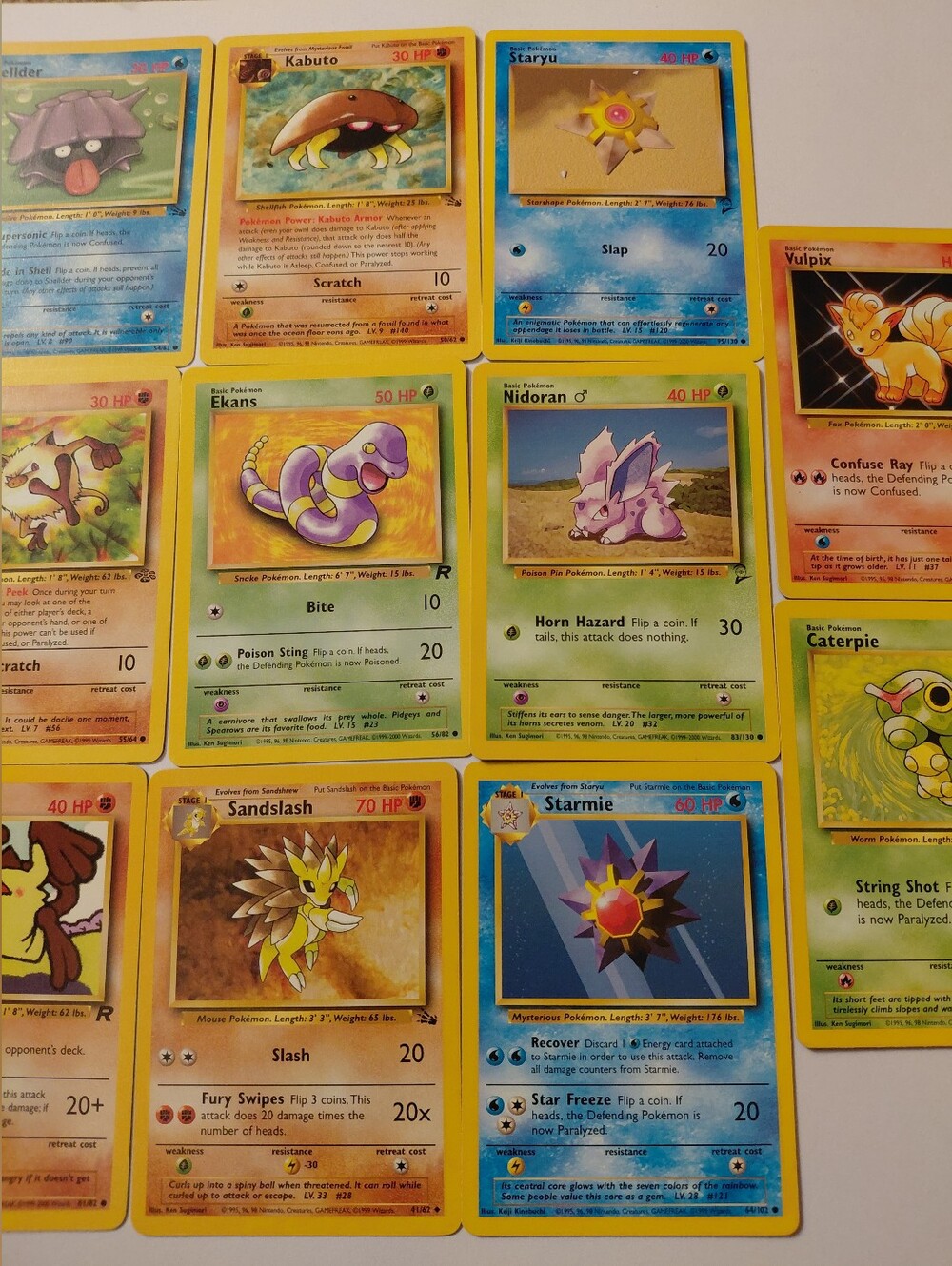 11 Vintage Non-holo Pokemon Card Lot - Lightly Played